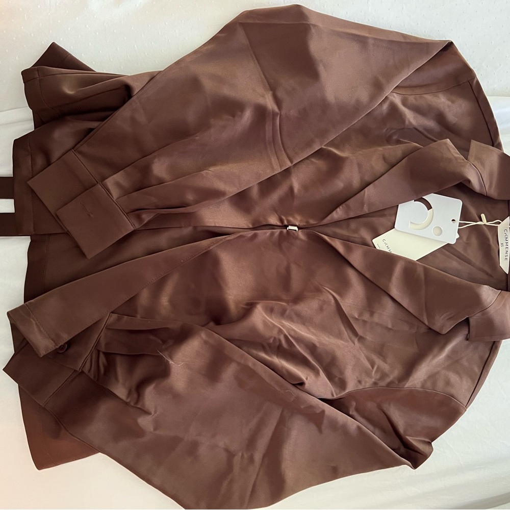 Brown satin shirt